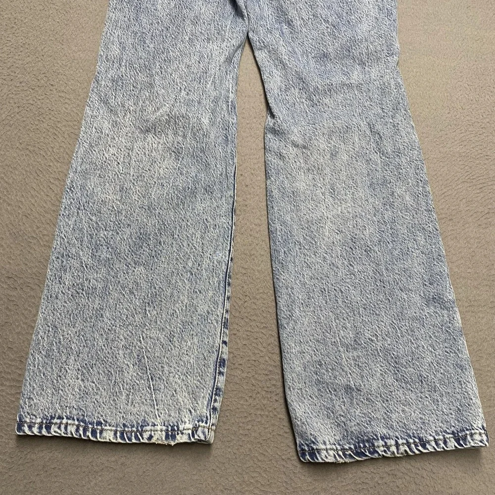 Aeropostale Jeans Juniors 2 Blue Boyfriend Flare‎ Distressed Acid Wash Denim